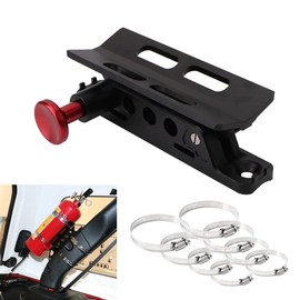 Auto Aluminum Roll Bar Fire Extinguisher Mount Holder Bracket For Jeep Wrangler JK TJ CJ Rubicon JL 2018-2020 UTV Polaris RZR Fire Extinguisher Quick Release Tool Mount)