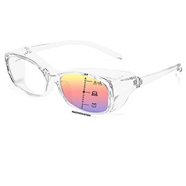 Dollger Safety Glasses with Readers 1.5 2.0 1.0 Progressive Multifocus Anti Fog and Blue Light Blocking Reading Glasses