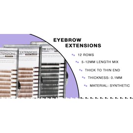 KC Republic Eyebrow Extensions Kit with 1 x Trays of Mink Eyebrows In Brown, Comes on Mixed Length Trays 5-8 Mm Mix by Kc Republic