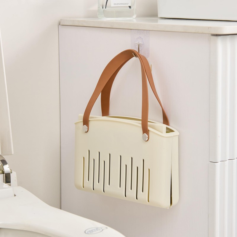 Msiud Shower Caddy Basket, Portable Plastic Shower Storage, Collapsible Bath