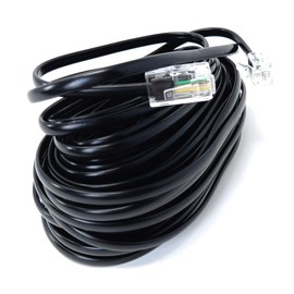 DRUT 10m Flat RJ11 to RJ45 Male to Male 4 wire Broadband, Modem Cable Lead 33ft Black