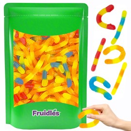 Fruidles Sugar-Free Gummy Worms Candy, Delicious Fruit Flavors Gummies (2.2 Pounds)