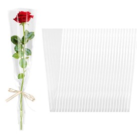 CHENLONB Flower Wrapping Bag, For Single Wheel, Rose Bouquet, Petite Bouquet, Triangle Opp Bag Wrapping Paper, Crafts, DIY, Gift Wrapping, Florist, Wrapping Paper, Set of 50