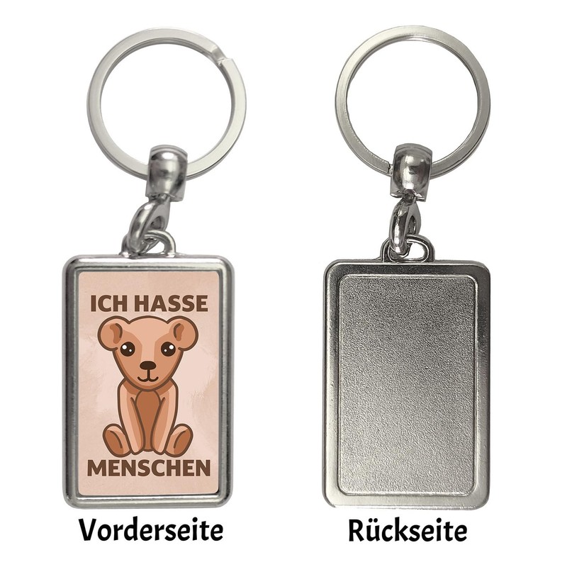 speecheese I Hate People Teddy Bear Key Ring Cute Bear