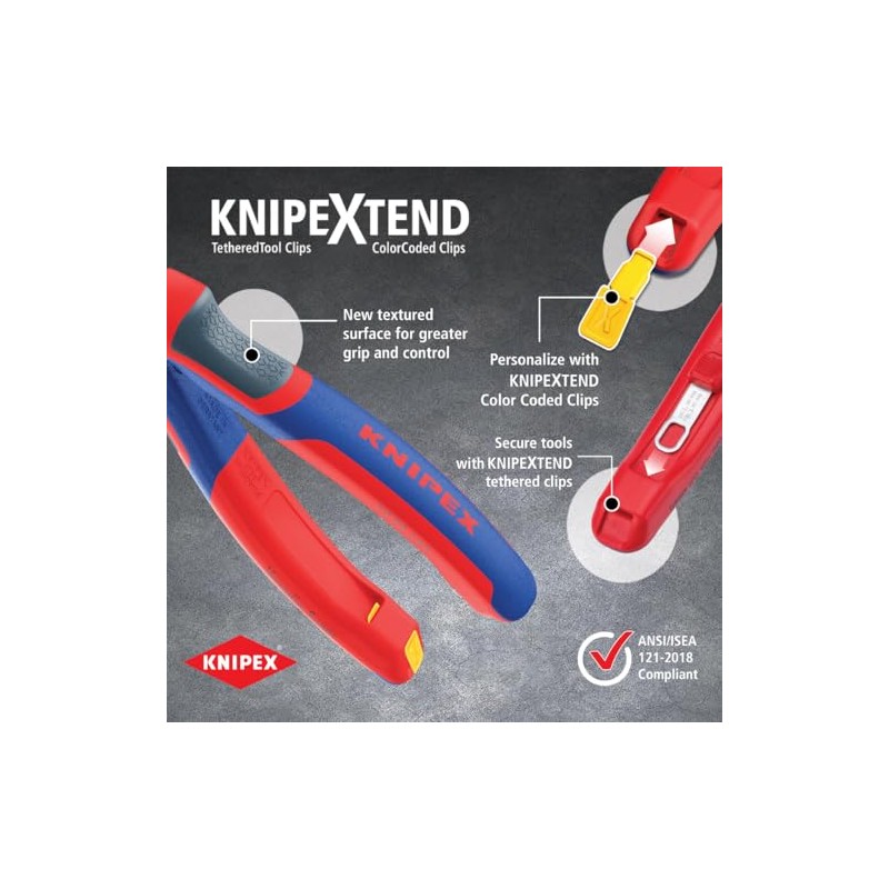 KNIPEX Herramientas - Alicates combinados de alto apalancamiento, multicomponente (202200),