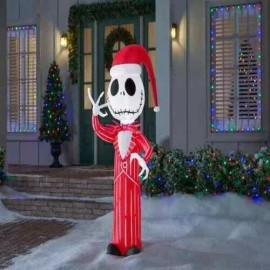 White 4 ft Jack Skellington Red-White Suit Holiday Inflatable Indoor Outdoor Christmas