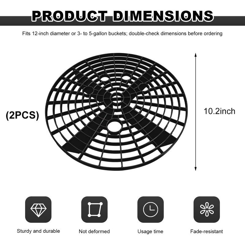 2PCS Car Wash Bucket Insert, Plastic Vehicle Wash Dirt Guard