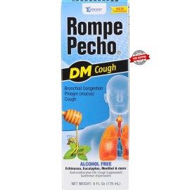 EFFICIENT ROMPE PECHO DM COUGH HONEY 6oz TOS AZUL ALCOHOL FREE ENVIO GRATIS (Pack of 2 )
