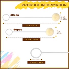 JNENERY 80Pcs Wool Daubers Ball Brush, Leather Dye Kit, Wool Daubers Leather Tools, Leather Dye Applicator with Metal Handle for DIY Projects, Dying, Leather Dying