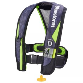 Bluestorm Atmos 40 Inflatable AUTO Life Jacket USCG Type 2 PFD, HI-VIZ Green