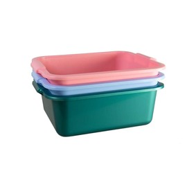 Bowl 11 L with Handle - Square Pink, Blue, Metallic Green - Plastic - All-Purpose Bowl - Washing Up Bowl - Foot Tray - Tub (Metallic Blue)