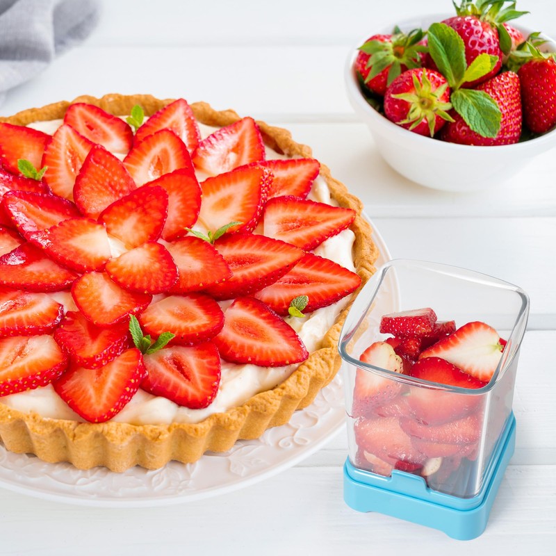 Upgraded Fruit Slicing Cup with Removable Blade & Push Plate