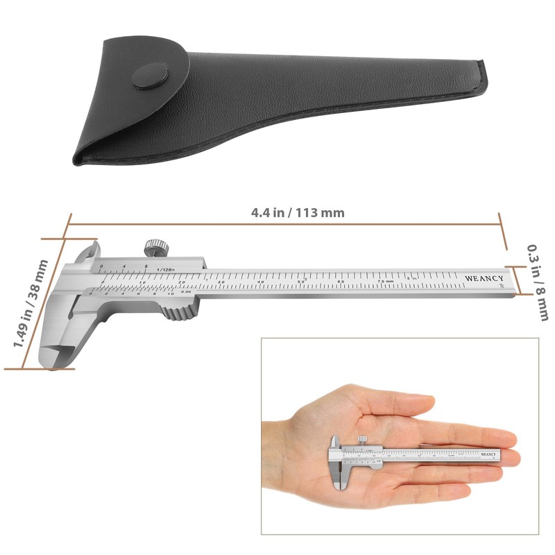 3" Stainless Steel Vernier Pocket Caliper Measuring Tool Jewelry Making