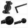 Swing Arm Curtain Rod, Black, 47'' Long, 1.1'' Diameter Pole,