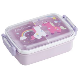 Skater RBF3ANAG-A Children's Lunch Box, 16.9 fl oz (450 ml), Fluffy Dome, Antibacterial, Kids' Lunch, Made in Japan, Little Unicorn Girls, 15.2 fl oz (450 ml)