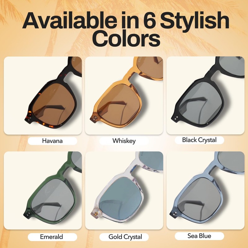 KIAURA Lautner Premium UV400 Polarized Sunglasses, XL & Original Sizes,