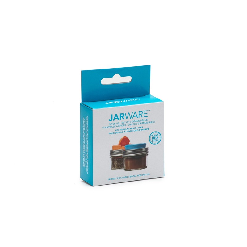 Jarware Spice Lids for Regular Mouth Mason Jars, Set of