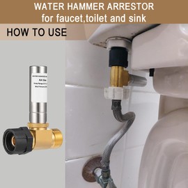 [1 Pieces] Lingmfg Water Hammer Arrestor For Toilet, 7/8 Inch BC Thread Brass LING-TWHA78-SS-1