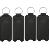 4Pcs PU Leather Lipstick Lip Balm Case Holder Portable Keychain