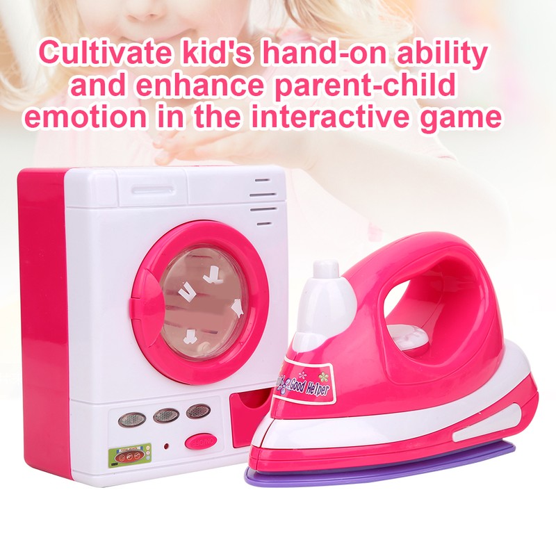 Simulation Electric Iron Washing Machine Household Appliance Educational Toys Play