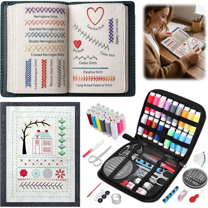New Embroidery Stitch Book Kit for Adults & DIY Craft