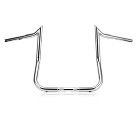 MoKitDora Electra Street Glide Ape Hanger 14" Rise 1-1/4" Fat 1" Clamp Monkey Bagger Meathook Bars for 1996-Later Harley FLHT & FLHX Ultra Limited Tri-Glide, Chrome