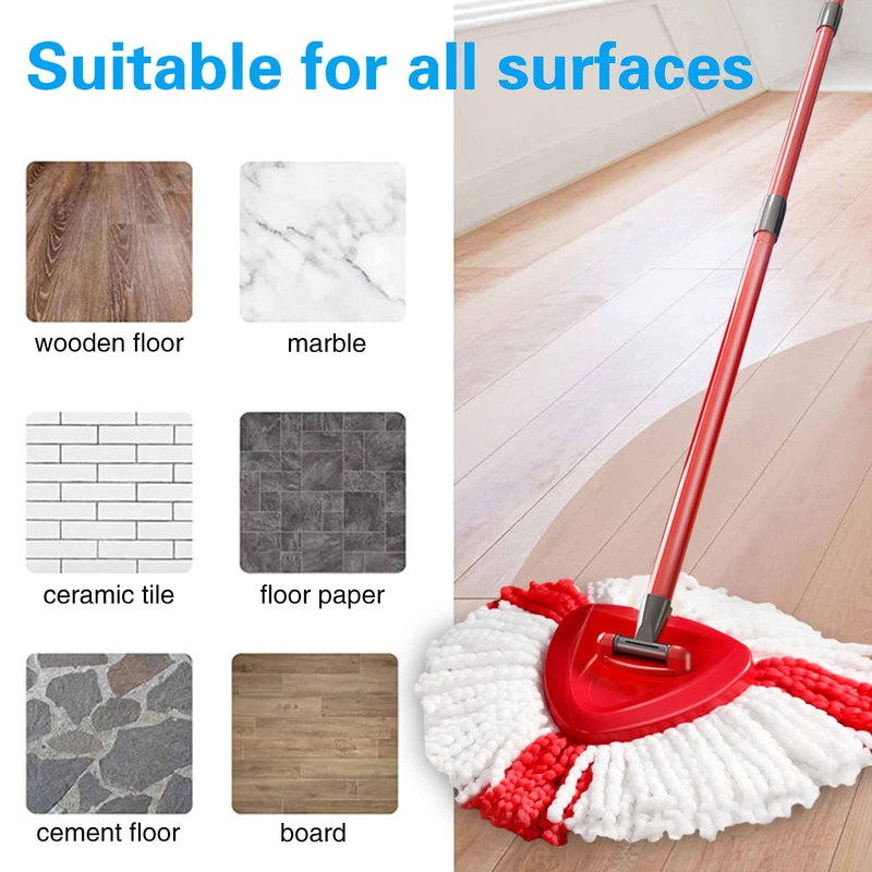 Queta 6 Pcs Spin Replacement Heads Microfibre Mop Refill Head