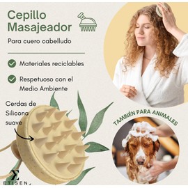 ETISEN, Massagebürste für Kopfhaut, Kopfhautmassagegerät, nasses und trockenes Haar, Haarwachstum, Haarmassagegerät, Kopfhautpeeling, Kopfmassagegerät (Beige)