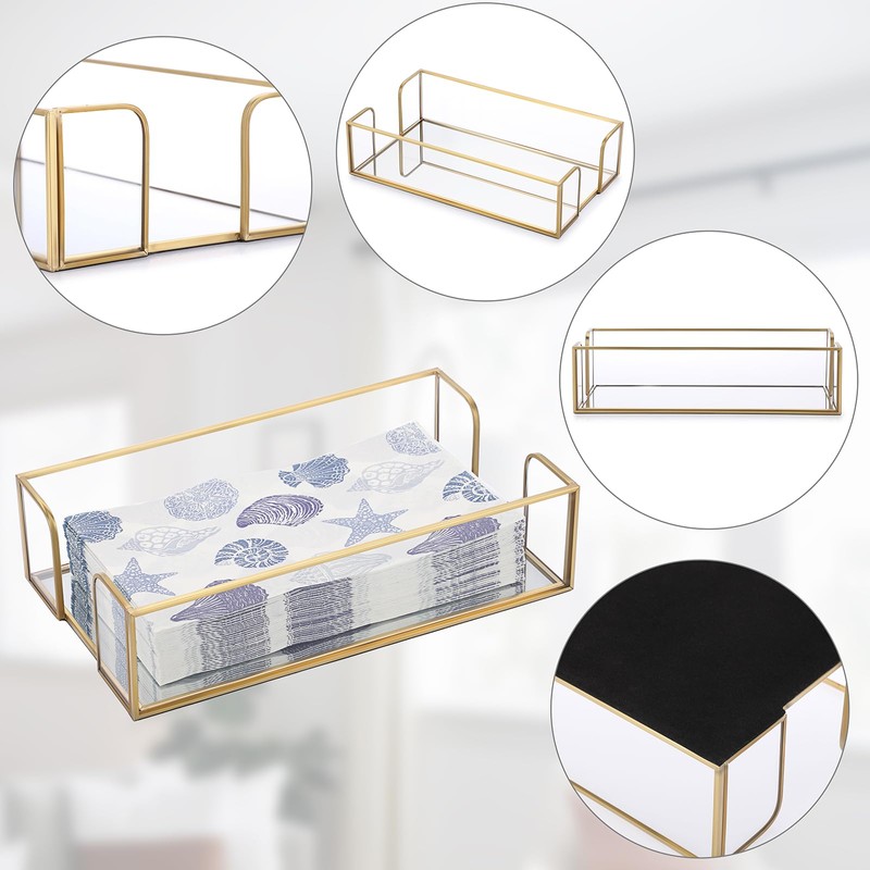 Sumnacon Napkin Holder,Glass Napkin Holder Table,Stylish Guest Towel Holder for