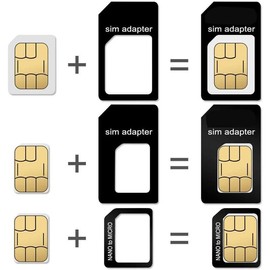 10 Pack SIM Card Adapter Kit, 4 in 1 Nano Micro Standard Converter Kit with Steel SIM Tray Eject Pin 1, Black - Color: black, Size: 10 PACK