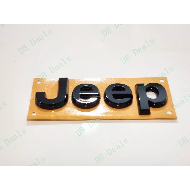 Grand Cherokee 2PC Gloss Black Front Rear Jeep Emblems Badge