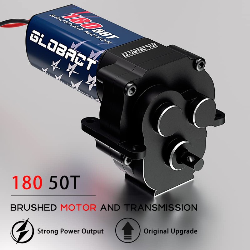 GLOBACT 180 50T Brushed Motor with Aluminum Transmission Gearbox for