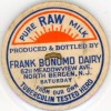 Milk Bottle Cap - Frank Bonomo Dairy - North Bergen, New Jersey, NJ - Saturday