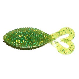 HIDEUP(ハイドアップ) ワーム スタッガー ワイド ツインテール 2.7インチ チャートグリーン/ゴールドフレーク #111 ルアー