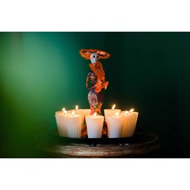 amae INCENSE LA Catrina Dia de Los Muertos Sculptured Papel Mache Figurine TWO10.6 Tall Artisan Made Figurine