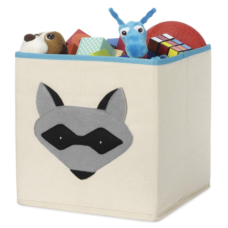 Whitmor Kids Raccoon Canvas Collapsible Cube - 10 x 10