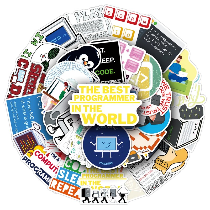 Programming Stickers,50Pcs Gifts for Developers Programmers Hackers Engineers, Program Stickers