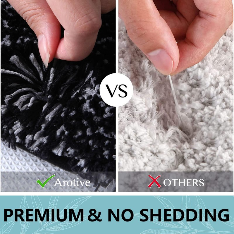 Arotive Microfiber Bathroom Rugs, Shaggy Soft and Absorbent Bath Rug,