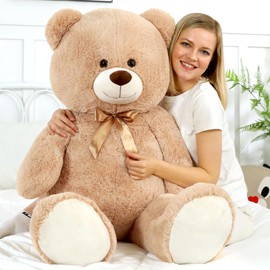 MaoGoLan 4ft Large Teddy Bear Giant Cream Teddy Bear, 47 inch Big Stuffed Animal Soft Plush for Kids Baby Shower Decorations, Cute Plush Toys for Girls Christmas Birthday Gift