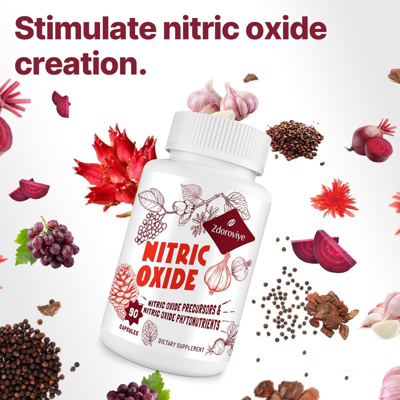 Zdoroviye Nitric Oxide Supplement for Men, 90 Capsules (1 Pack)