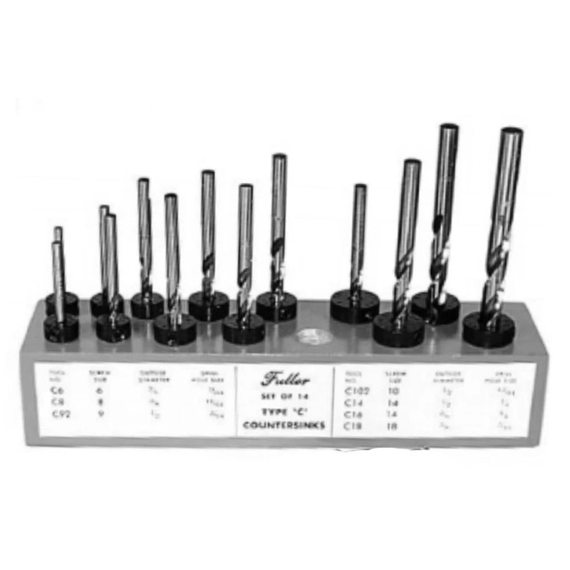 Set Of 14 Countersink Wood Hldr