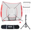 VEVOR 7x7 ft Baseball Softball Practice Net, Portable Baseball Training
