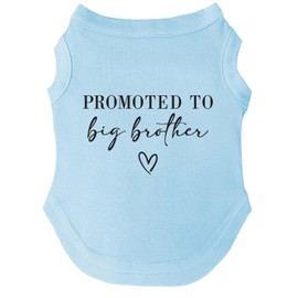 Promoted to Big Brother Boho Dog Tee Shirt | Sleeveless | Pregnancy Announcement | New Baby | Gender Reveal | Photoshoot (Baby Blue, 5X-Large 691)
