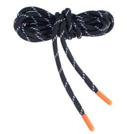 MUYTU Cordón Redondo para Ropa. Largo: 120cm Color Negro Combinado (Naranja)