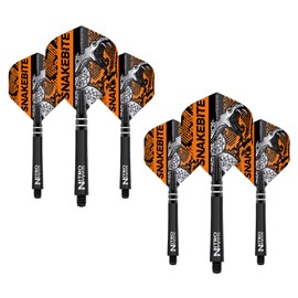 RED DRAGON Peter Wright Snakebite Hardcore Orange Flight and Stem Combo Pack