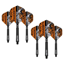 RED DRAGON Peter Wright Snakebite Hardcore Orange Flight and Stem Combo Pack