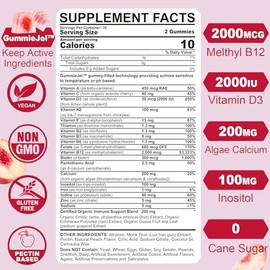 Nextdia (2 Pack) Sugar Free Methylated Multivitamin for Women Gummies with Calcium, D3 K2, Inositol, Folate, Biotin, Iron, Vitamin A, C, E, B Complex - Multi Vitamins & Minerals - Energy, Immune, Bone - Vegan
