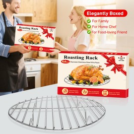 12inch Roasting Rack, Stainless Steel Oval Roasting Rack for Oven Rack with Cooking, Grilling, Drying, Gifts for Men Dad Husband