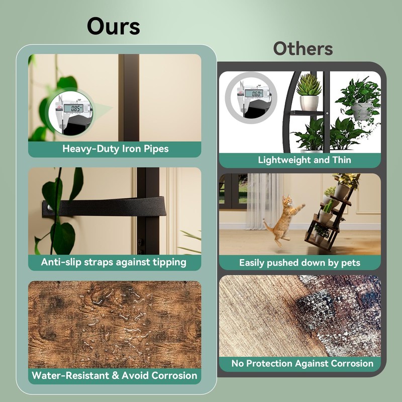 Elaruslux 46" Plant Stand Indoor with Grow Lights Corner Plant