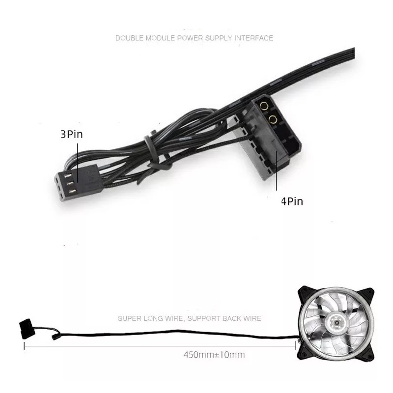 Wnatn Kit De 3 Ventiladores Pc,120mm 1200rpm Disipador Rgb